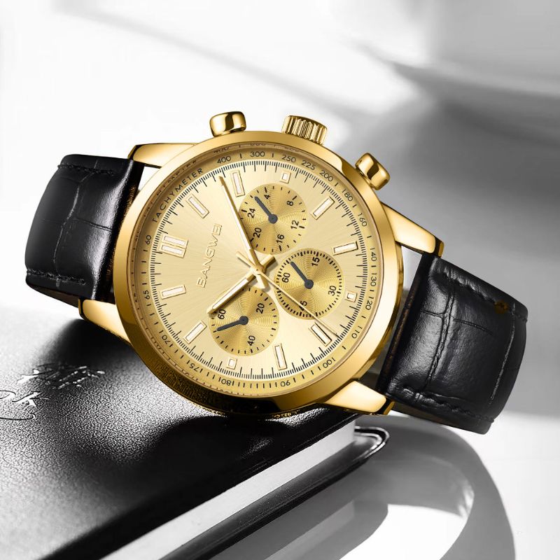 Striker™ | Men’s Military Leather Quartz Watch