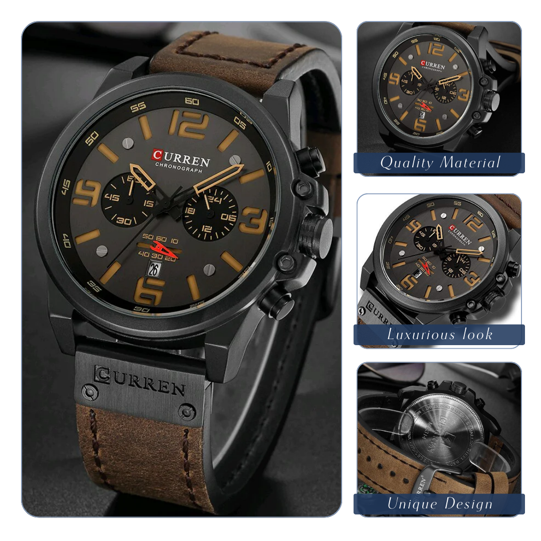 Isaac™ | Men's Retro Leather Wrist Watch