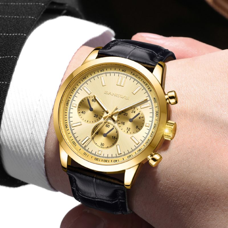Striker™ | Men’s Military Leather Quartz Watch
