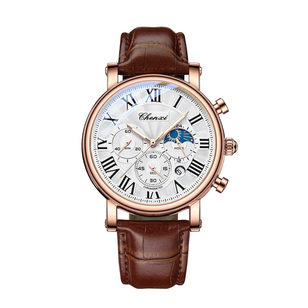 Gregory™ | Chrono Lunar Leather Watch