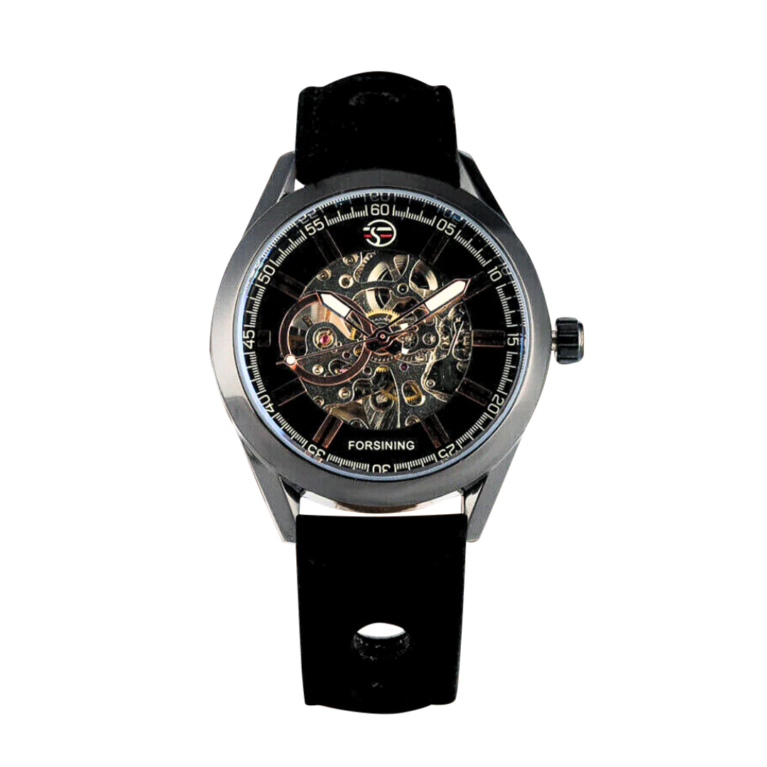 Felipe™ | Bold Men’s Skeleton Leather Watch