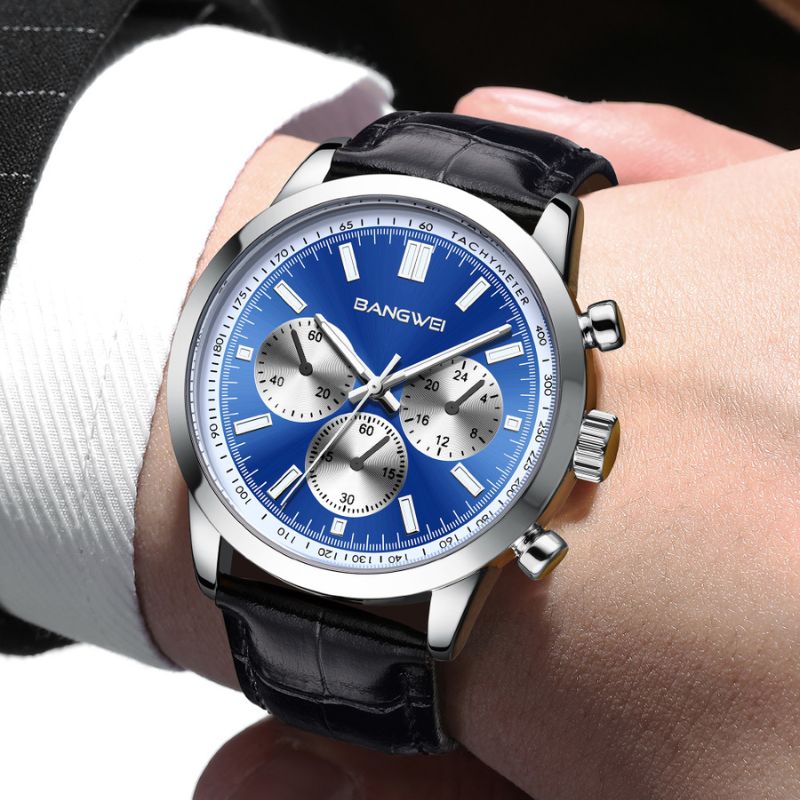 Striker™ | Men’s Military Leather Quartz Watch