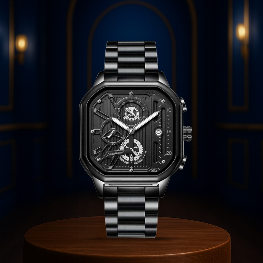 Orion™ | Men’s Bold Black Geometric Watch