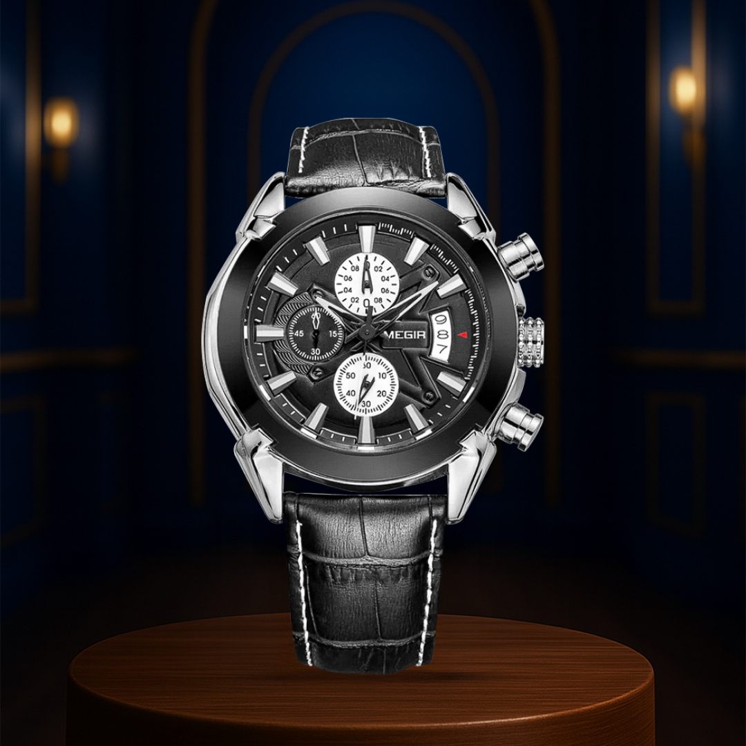 Jaxon™ | Men’s Leather Chronograph Watch