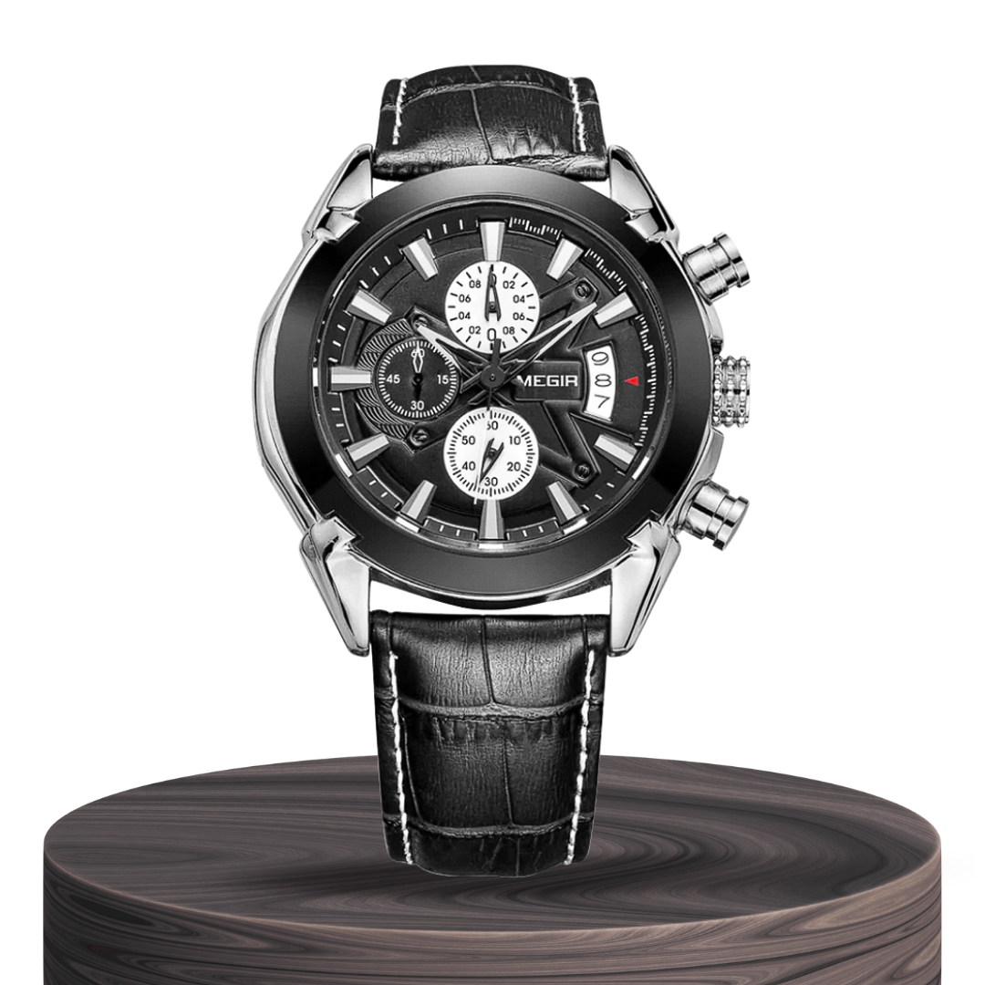 Jaxon™ | Men’s Leather Chronograph Watch