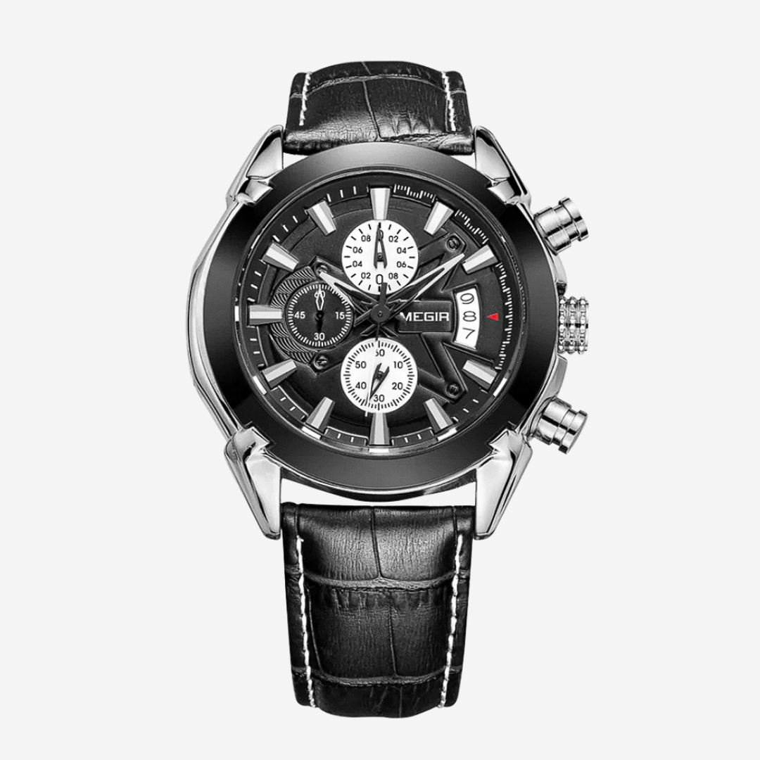 Jaxon™ | Men’s Leather Chronograph Watch