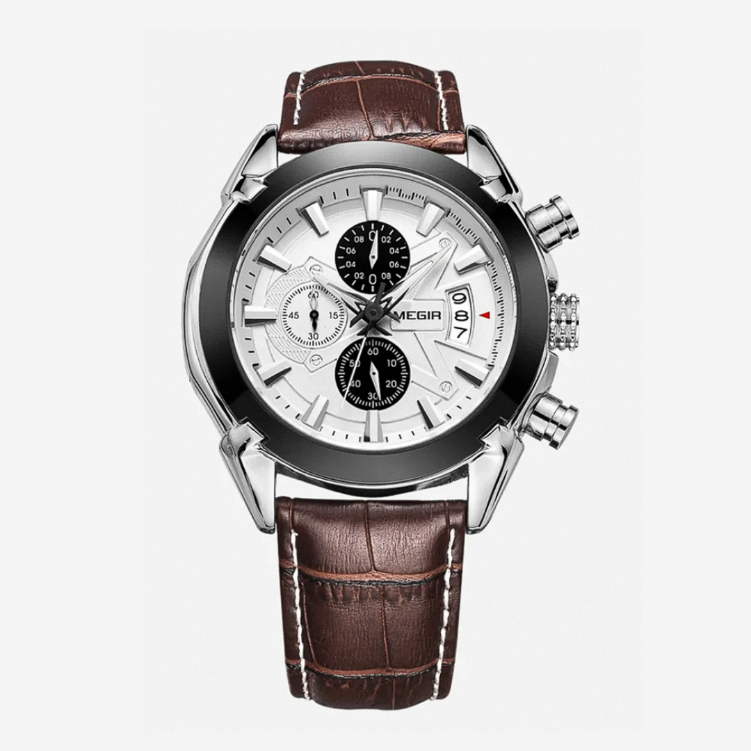 Jaxon™ | Men’s Leather Chronograph Watch