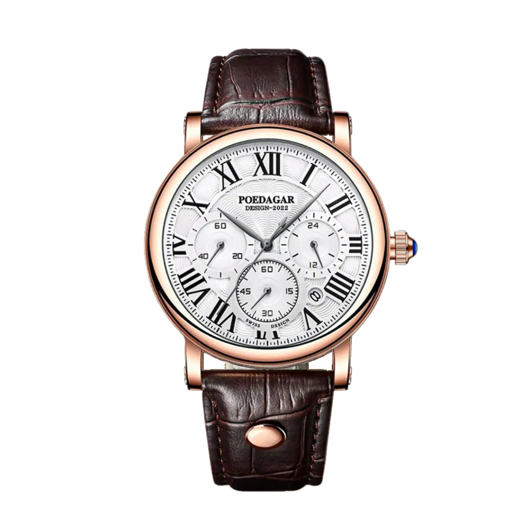Lucas™ | Men’s Leather Chronograph Watch