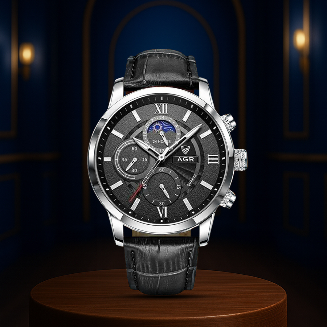 Ruben™ | Men’s Moon Phase Leather Watch