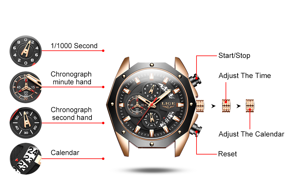 Dean™ | Men’s Sports Chronograph Watch
