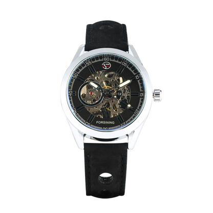 Felipe™ | Bold Men’s Skeleton Leather Watch