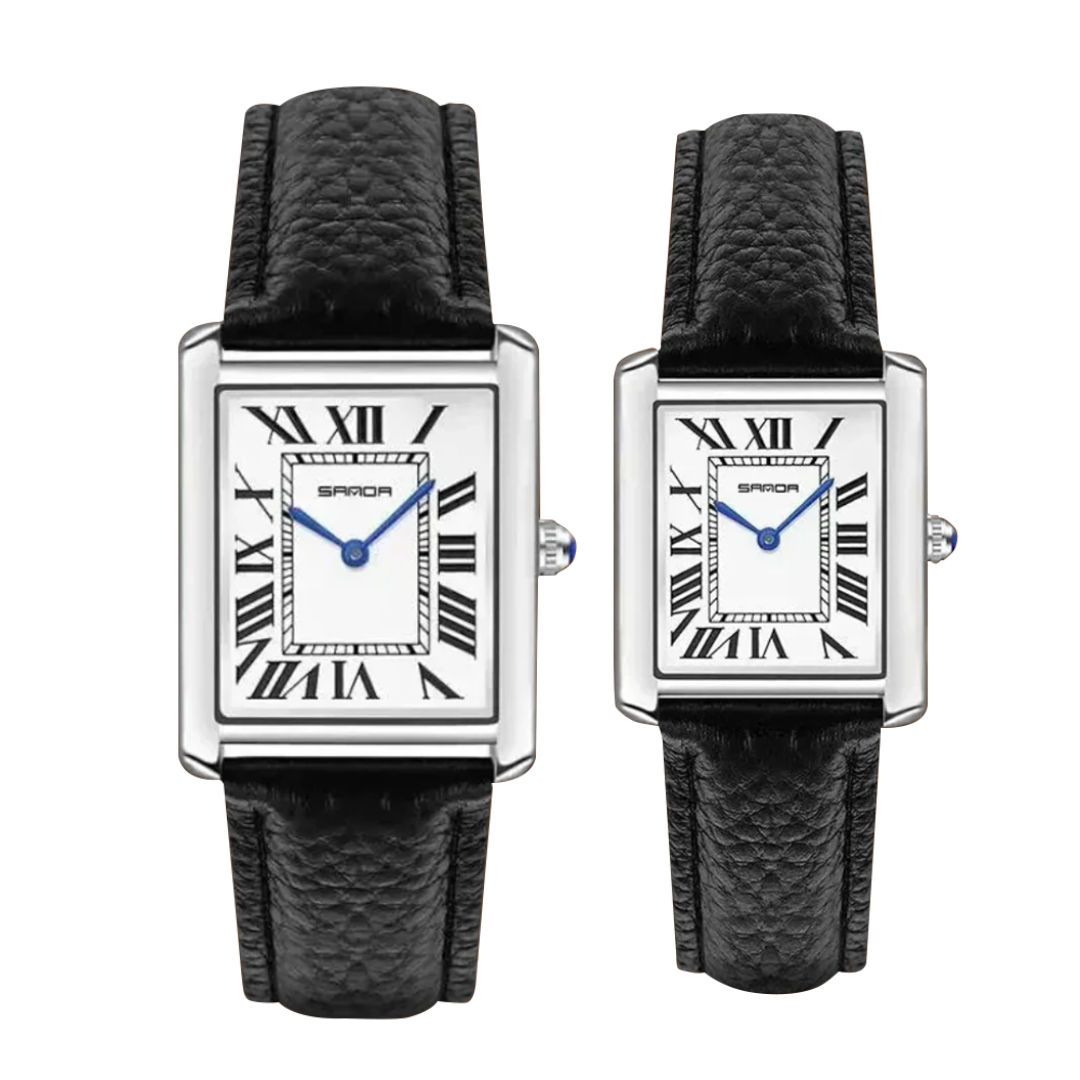 Matthew™ | Unisex Rectangular Silver Watch