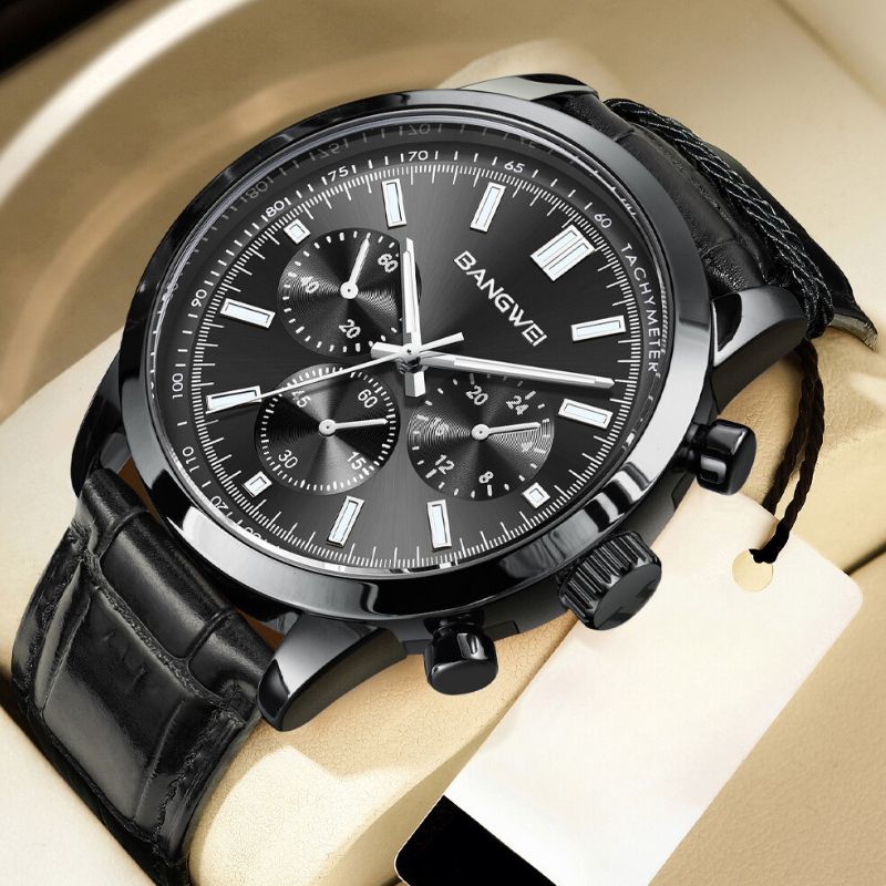 Striker™ | Men’s Military Leather Quartz Watch