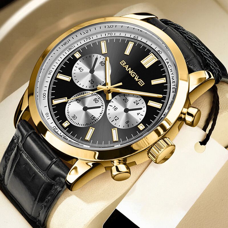 Striker™ | Men’s Military Leather Quartz Watch