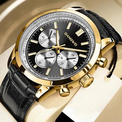 Striker™ | Men’s Military Leather Quartz Watch