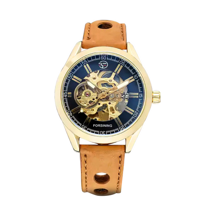 Felipe™ | Bold Men’s Skeleton Leather Watch