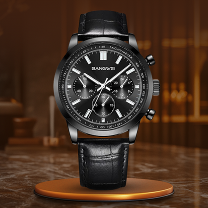Striker™ | Men’s Military Leather Quartz Watch