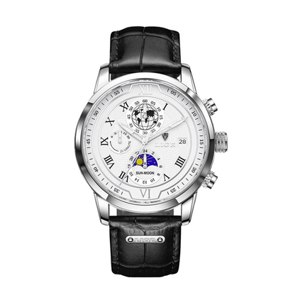 Liam™ | Celestial World-Time Leather Watch