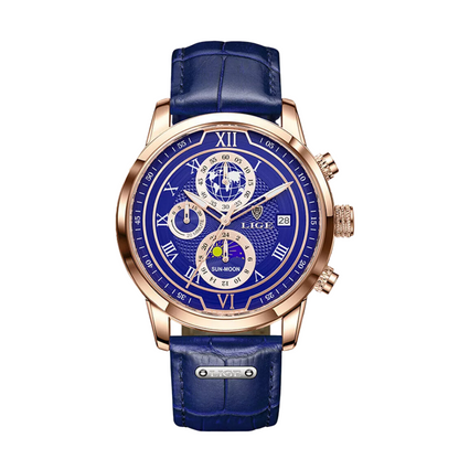Liam™ | Celestial World-Time Leather Watch