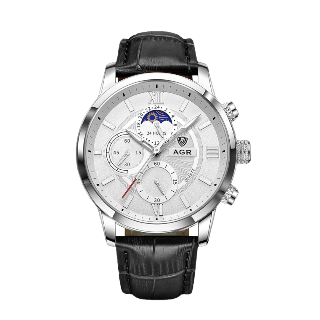 Ruben™ | Men’s Moon Phase Leather Watch