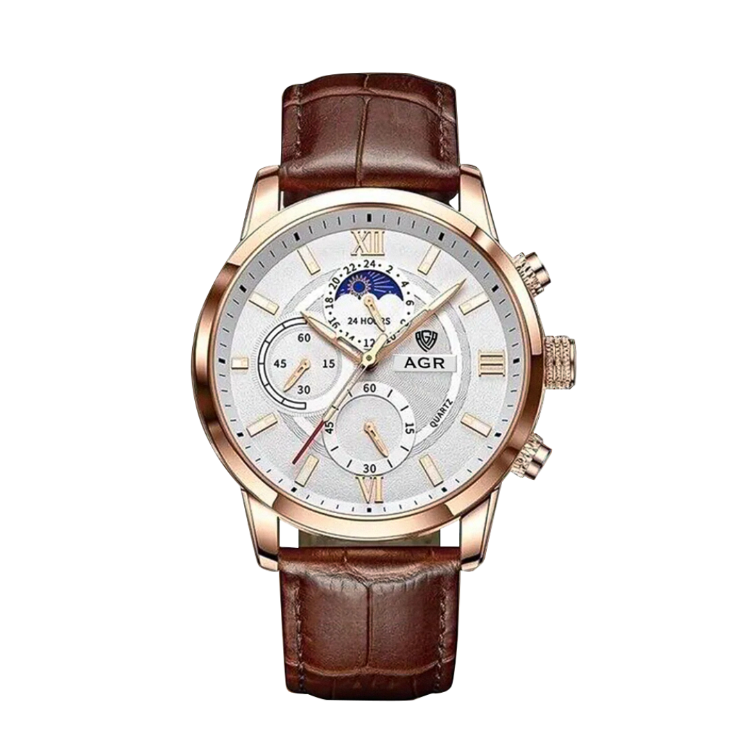 Ruben™ | Men’s Moon Phase Leather Watch